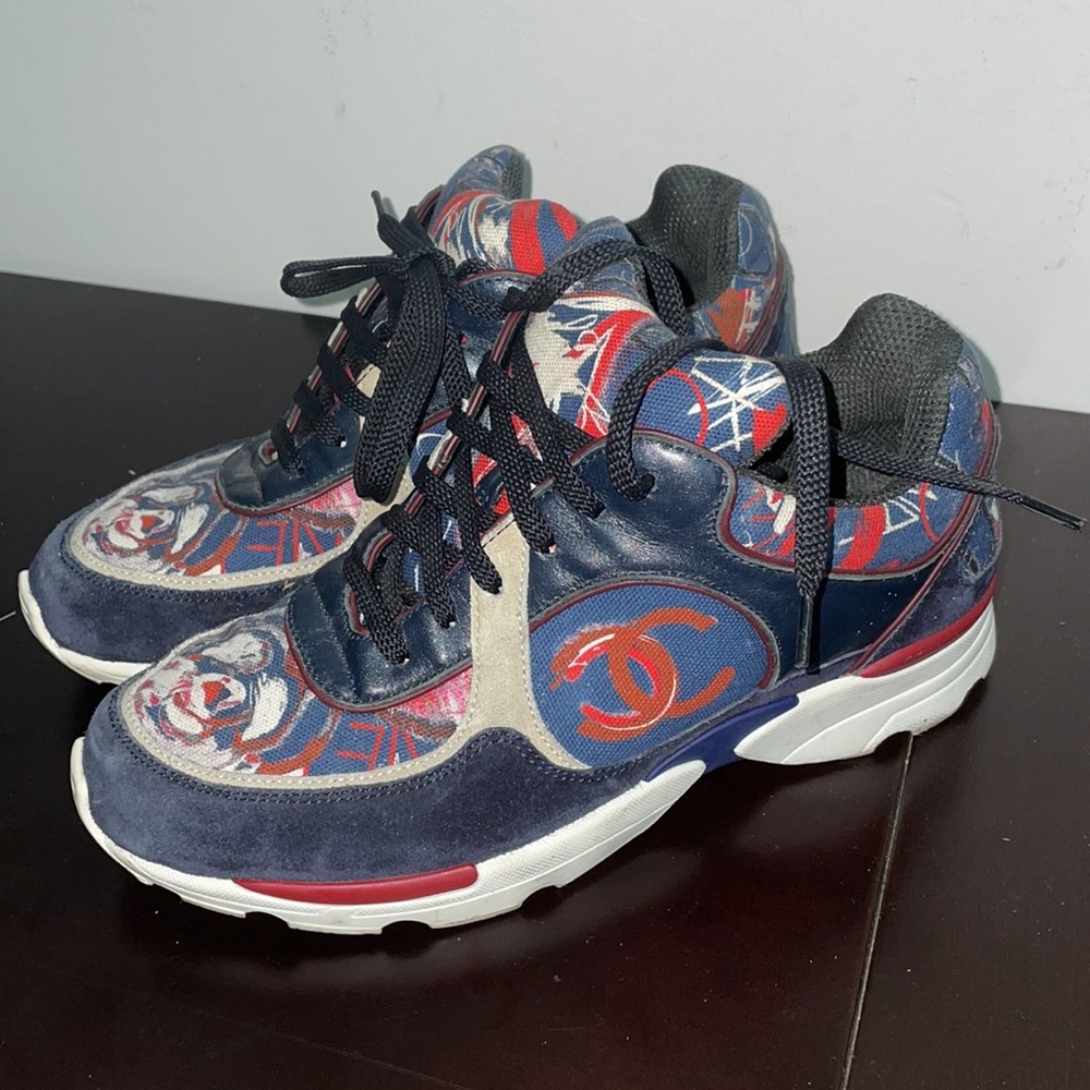 Blue Chanel sneakers